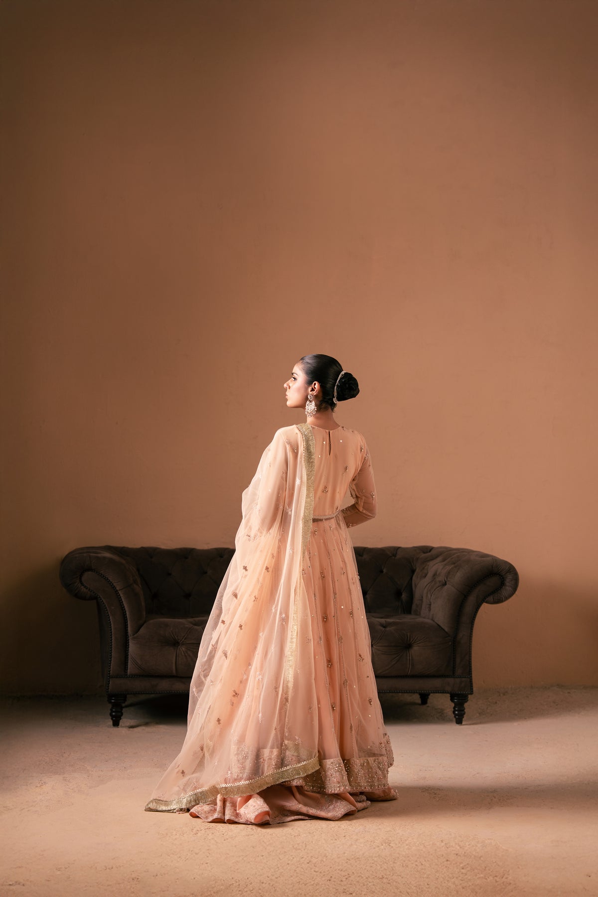 Malook | Rashq e Qamar | Sitara S Pale Peach Net