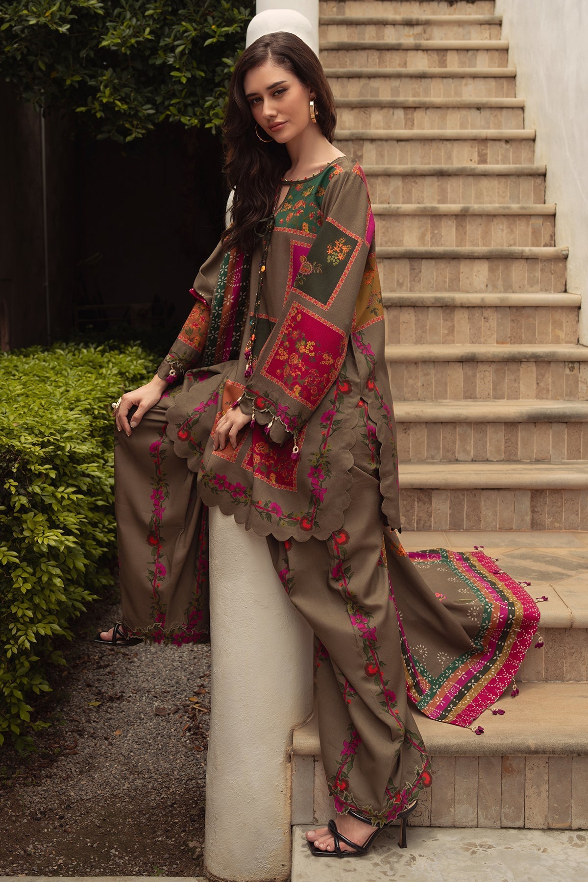 Charizma | C Prints Winter 25 |  3-PC Unstitched Printed Linen Collection CPW5-03 - Pakistani Designer Dress - by Charizma - Type : Ladies Clothes - 100% Original at Saira Sultan