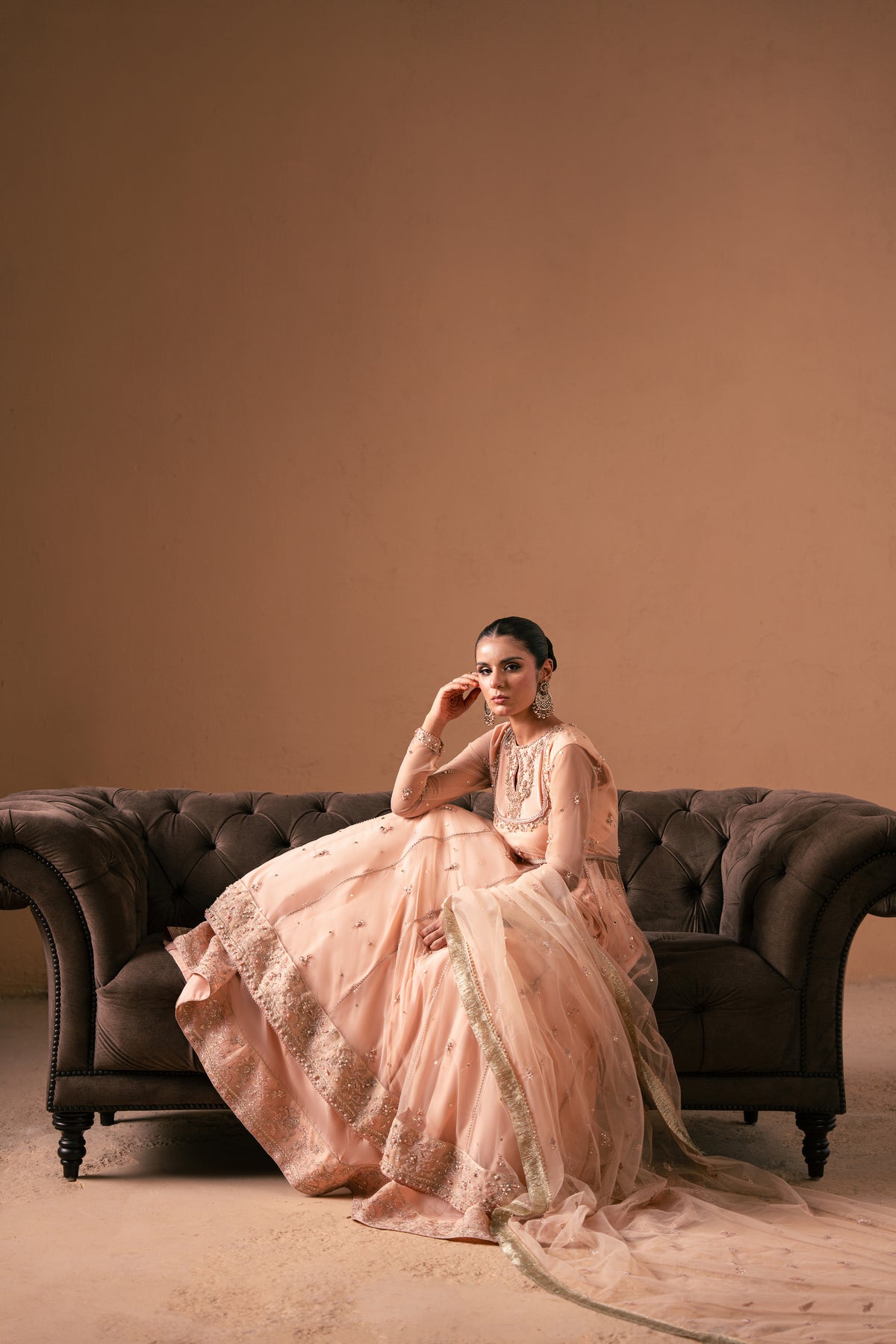Malook | Rashq e Qamar | Sitara Custom Size Pale Peach Net