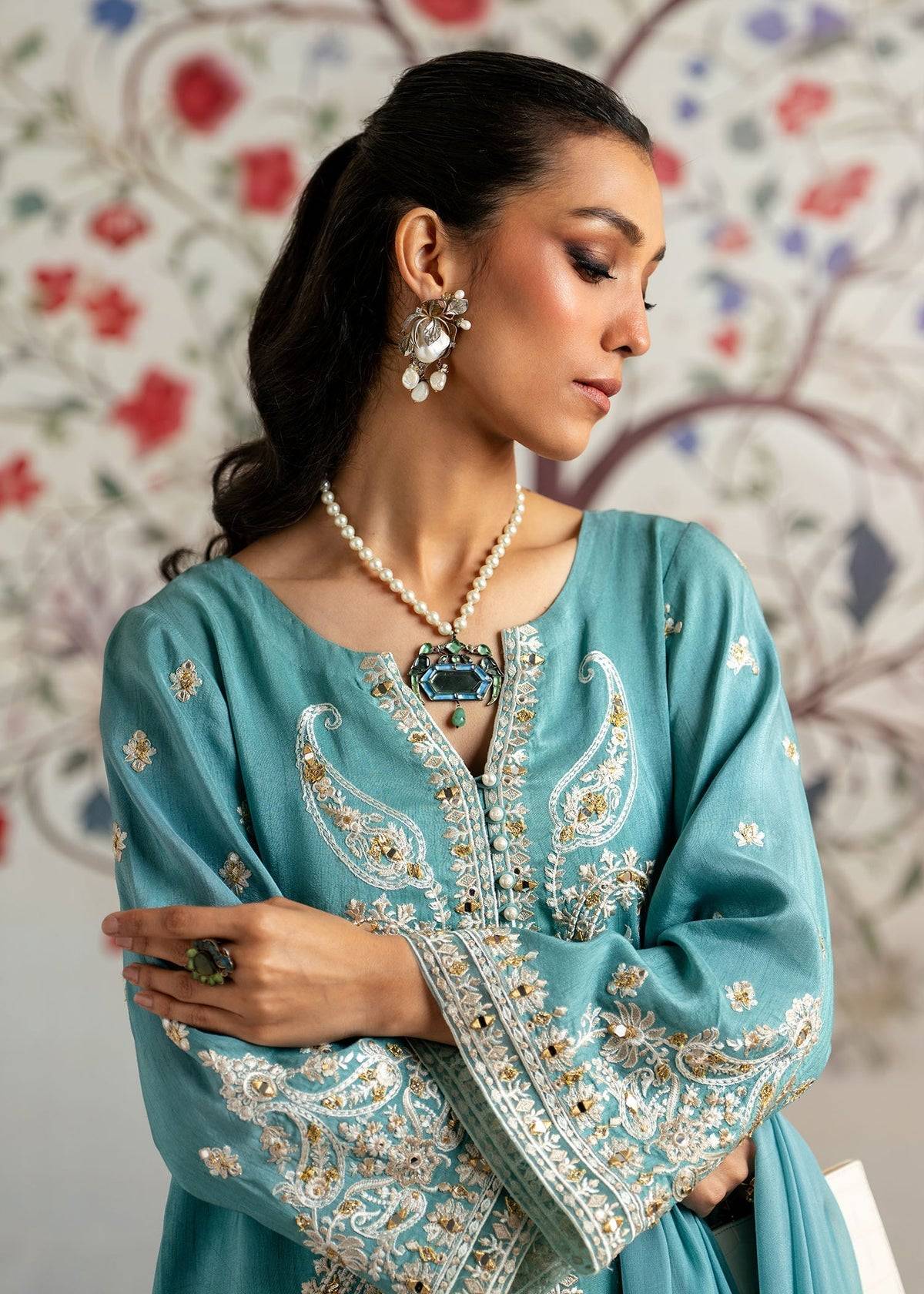 Mahgul | Echoes of Elara | Turqoise Dream - Pakistani Designer Dress - by Mahgul | Type: Ladies Clothes - 100% Original at Saira Sultan