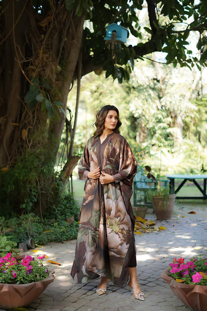 Erum Khan | Nue 25 | Enchanted Forest L Deep Chocolate Grip Silk