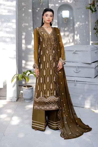 Maryams | Afsanah Luxury Chiffon | Mehermah XS Dark Mehndi Chiffon