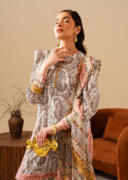 Maria Osama Khan | Retro Vol 3 | Milan XL Off White Grip Silk