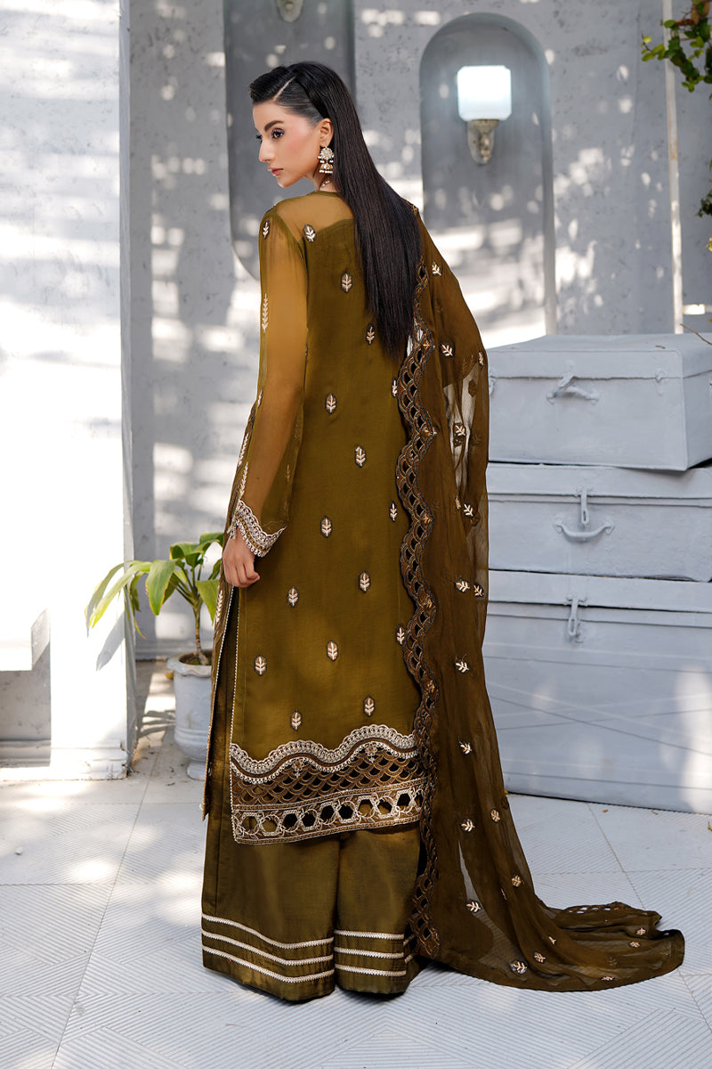 Maryams | Afsanah Luxury Chiffon | Mehermah S Dark Mehndi Chiffon