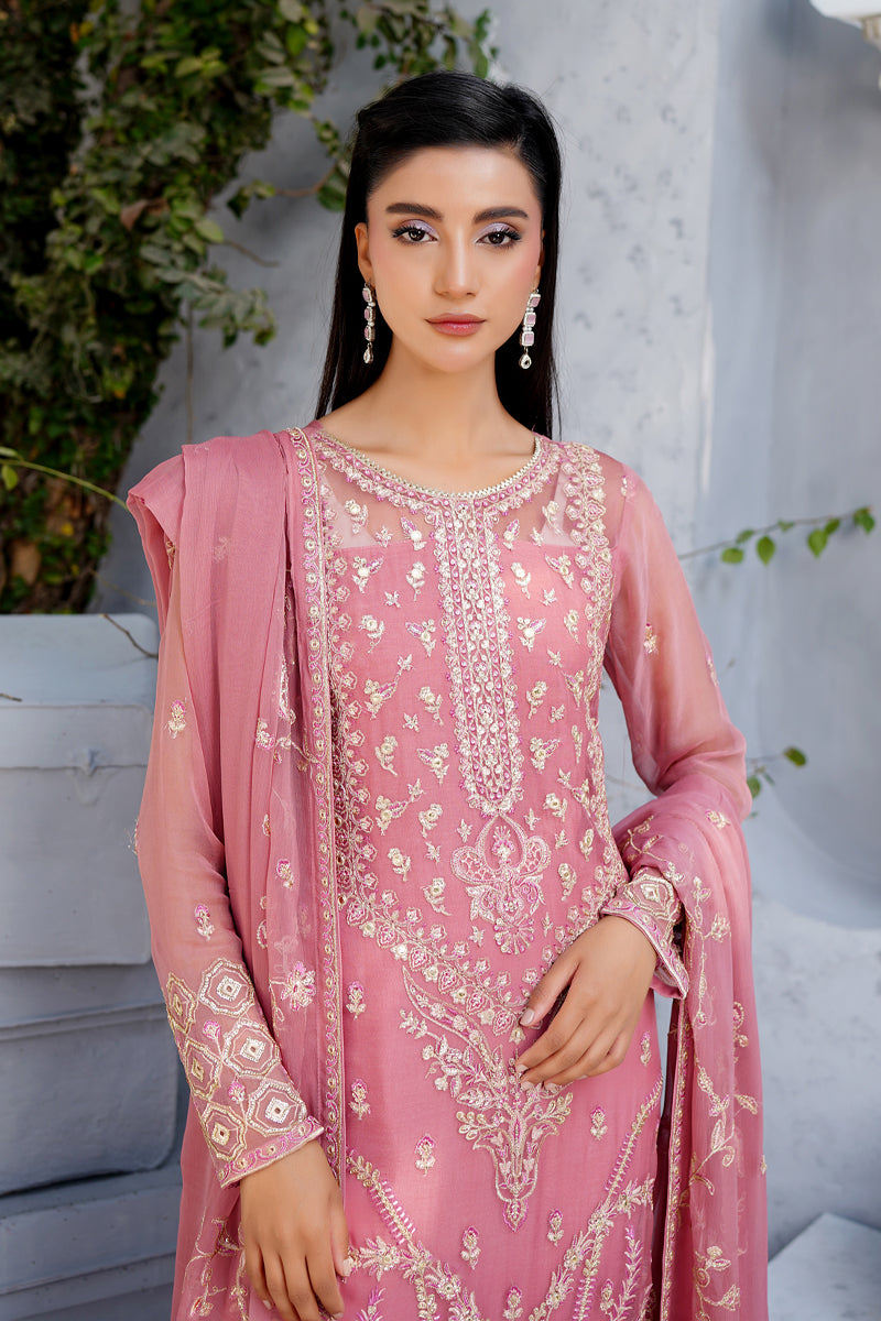 Maryams | Afsanah Luxury Chiffon | Zeba XL Rose Pink Chiffon