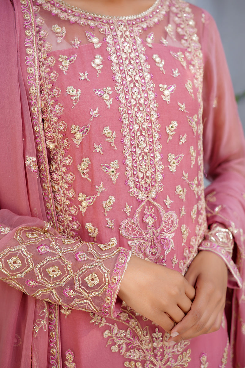 Maryams | Afsanah Luxury Chiffon | Zeba M Rose Pink Chiffon