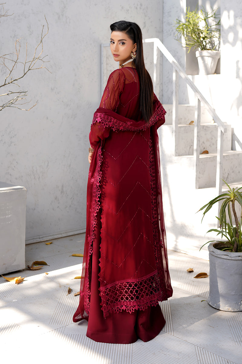 Maryams | Afsanah Luxury Chiffon | Gulbahar S Maroon Chiffon
