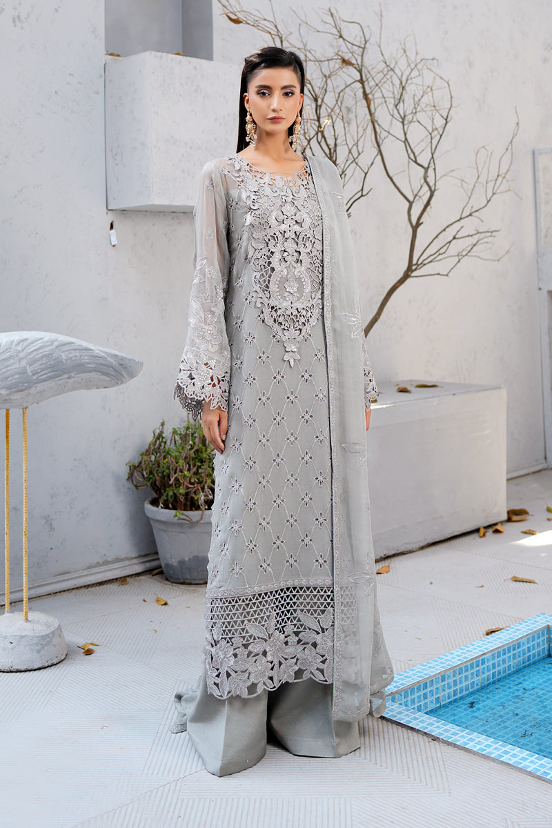 Maryams | Afsanah Luxury Chiffon | Sitara XS Gray Chiffon