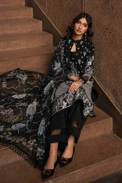 Afrozeh | Chikankari Lawn 24 | Caviar - Pakistani Designer Dress - by Afrozeh | Type: Luxury - 100% Original at Saira Sultan