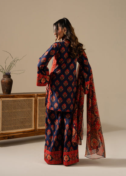 Maria Osama Khan | Retro Vol 3 | Milania S Navy Blue Grip Silk