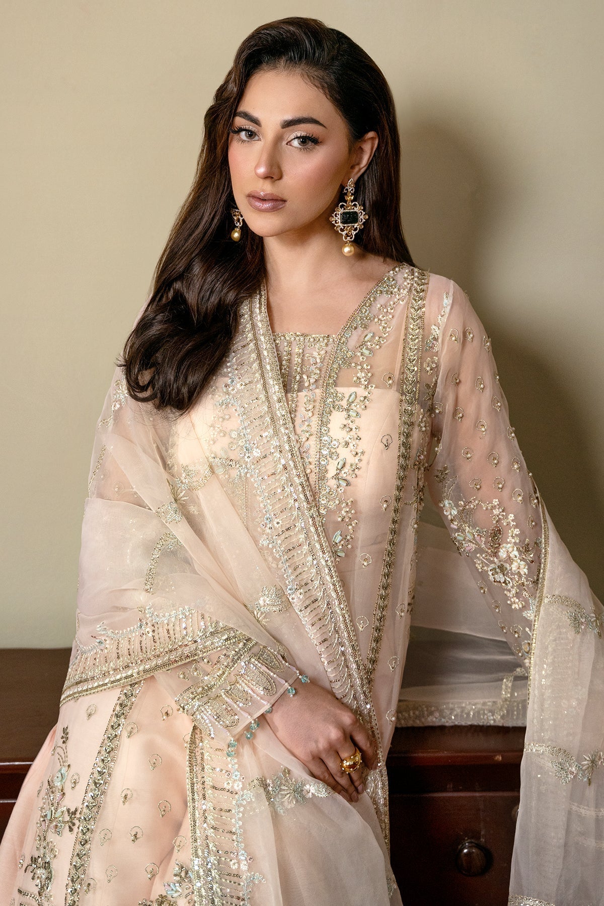 Mina Kashif | Kahani Formals | Rahina M Off White Organza