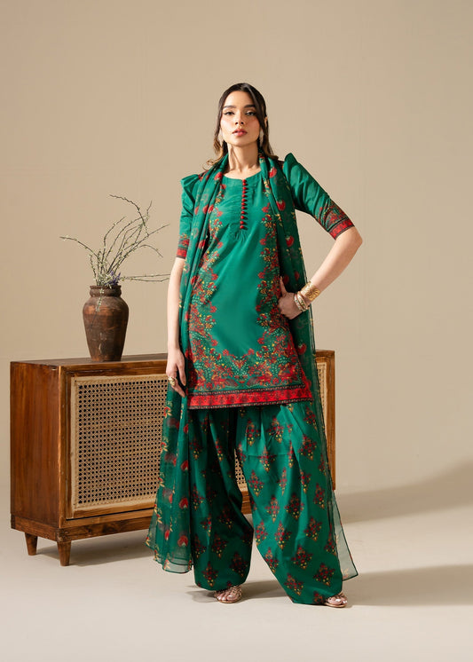 Maria Osama Khan | Retro Vol 3 | Vivian XS Emerald Green Grip Silk