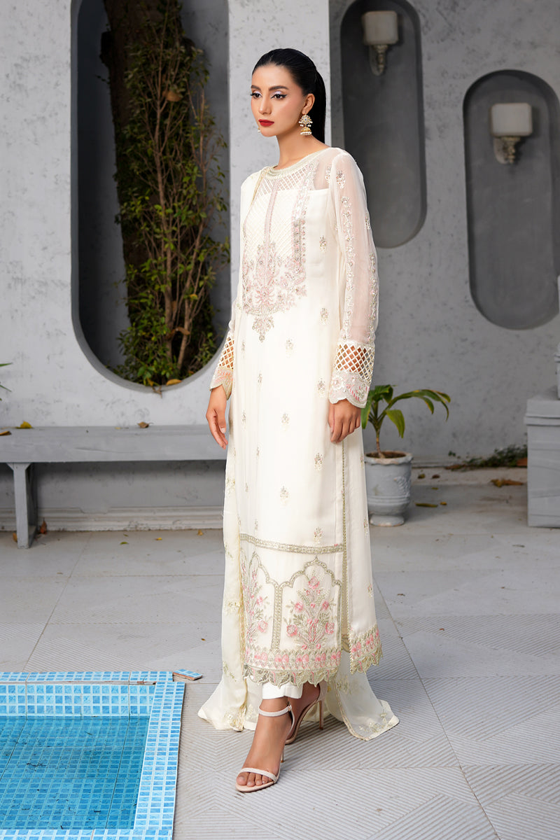 Maryams | Afsanah Luxury Chiffon | Afsana Custom Size Ivory Chiffon