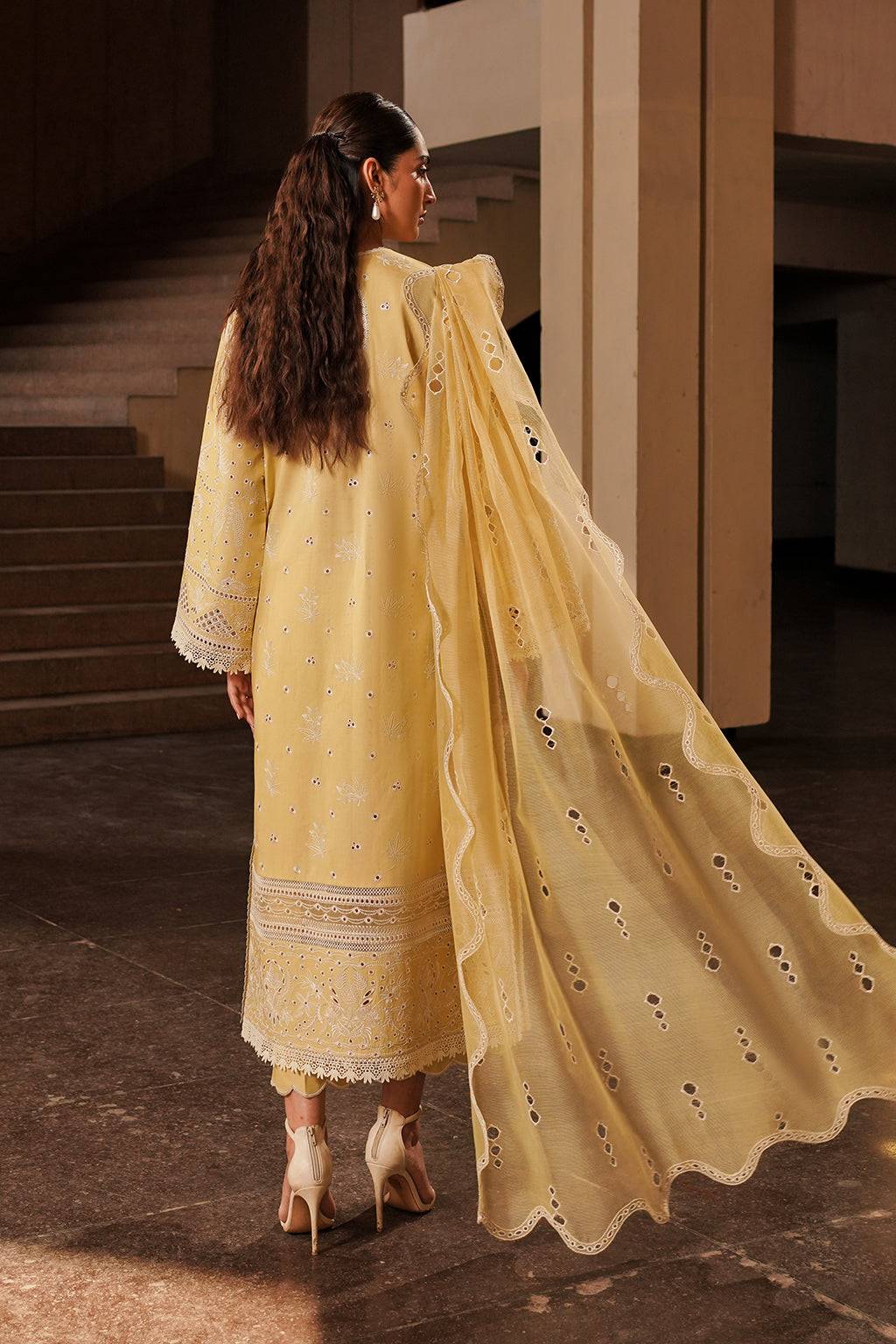 Afrozeh | Chikankari Lawn 24 | Canary - Pakistani Designer Dress - by Afrozeh | Type: Luxury - 100% Original at Saira Sultan