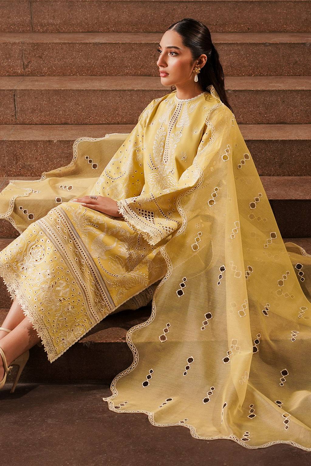 Afrozeh | Chikankari Lawn 24 | Canary - Pakistani Designer Dress - by Afrozeh | Type: Luxury - 100% Original at Saira Sultan
