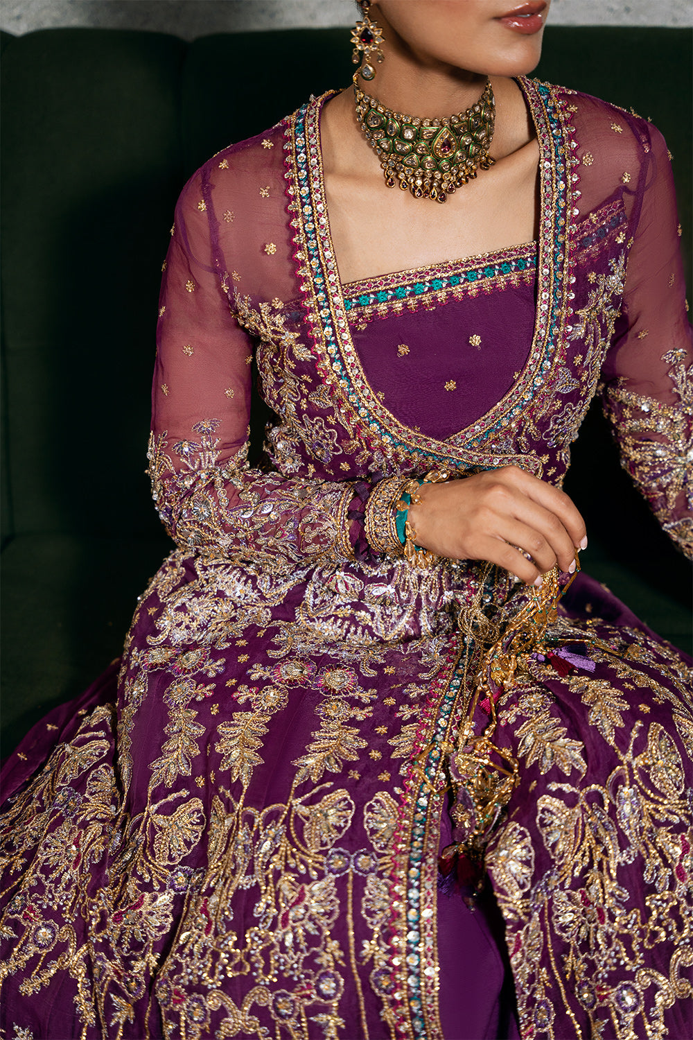 Saira Rizwan | Festive Formals 24 | LAVENA-SRF-D-05 M Plum Organza