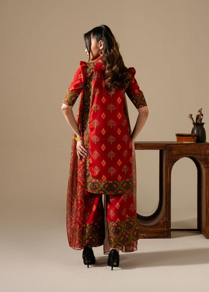 Maria Osama Khan | Retro Vol 3 | Bloom S Haute Red Grip Silk