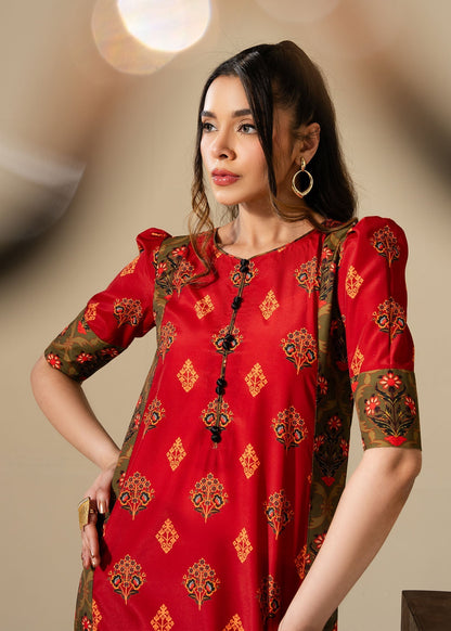 Maria Osama Khan | Retro Vol 3 | Bloom L Haute Red Grip Silk