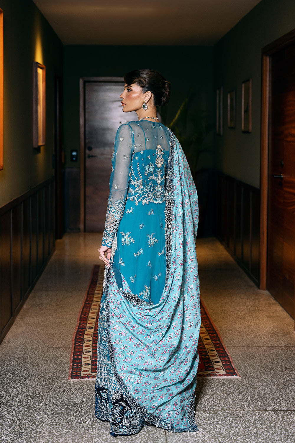 Saira Rizwan | Festive Formals 24 | ALORA-SRF-D-06 M Teal Organza