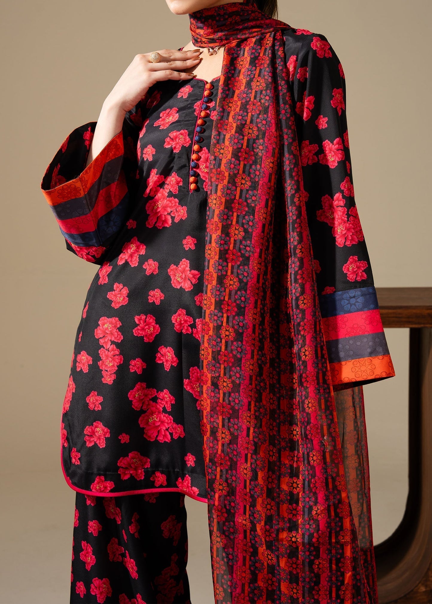 Maria Osama Khan | Retro Vol 3 | Boho M Black Grip Silk