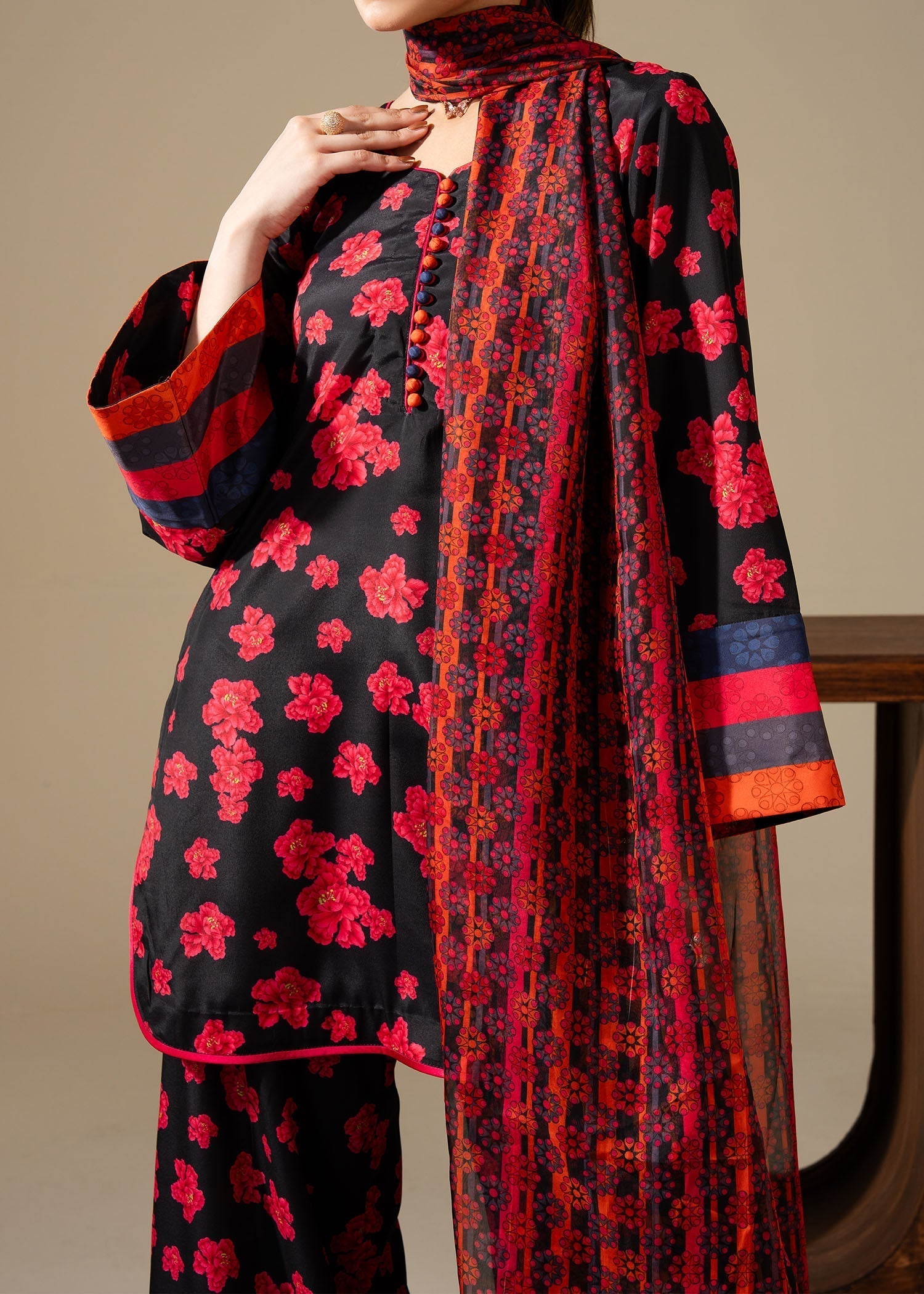 Maria Osama Khan | Retro Vol 3 | Boho M Black Grip Silk