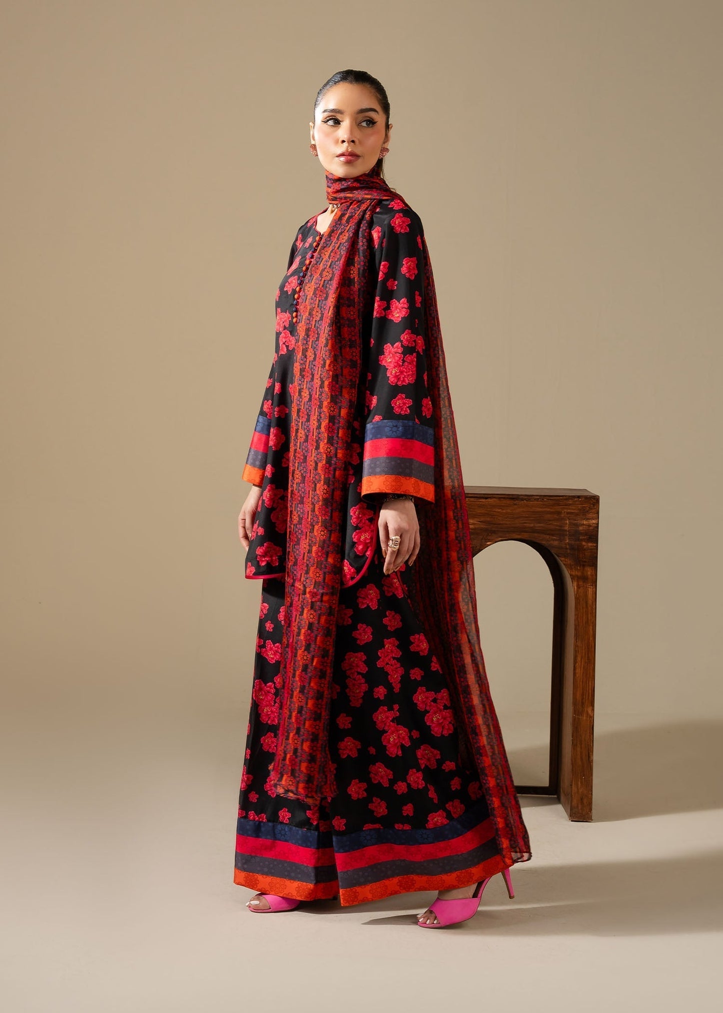 Maria Osama Khan | Retro Vol 3 | Boho L Black Grip Silk