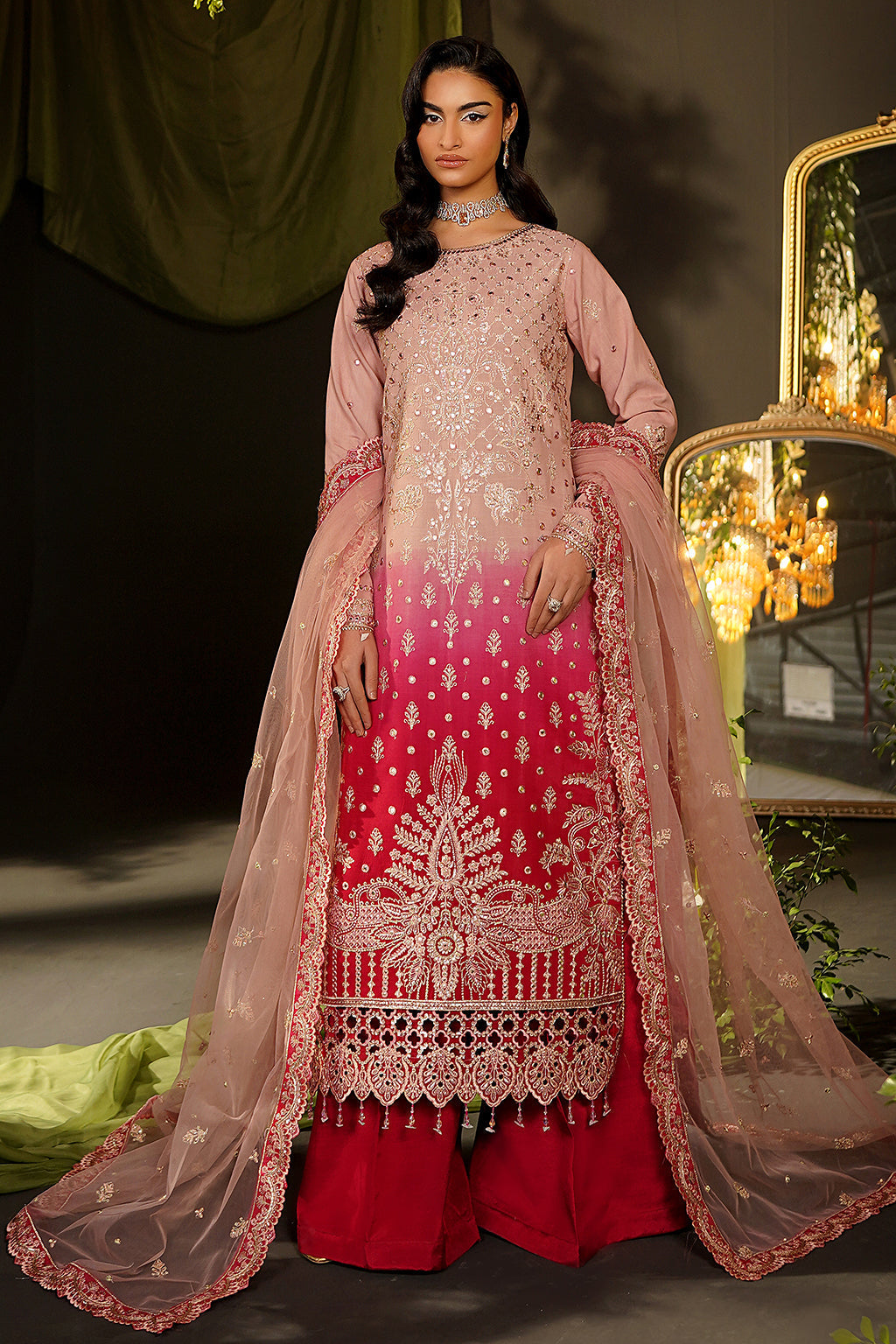 Maryams | Bekhudi Formals | Sahiba-BR-04 XL Pink Raw Silk