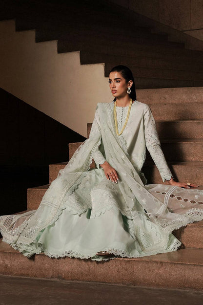 Afrozeh | Chikankari Lawn 24 | Celadon - Pakistani Designer Dress - by Afrozeh | Type: Luxury - 100% Original at Saira Sultan