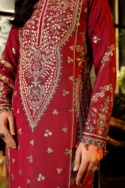 Maryams | Bekhudi Formals | Hoorain-BR-06 M Haute Red Raw Silk