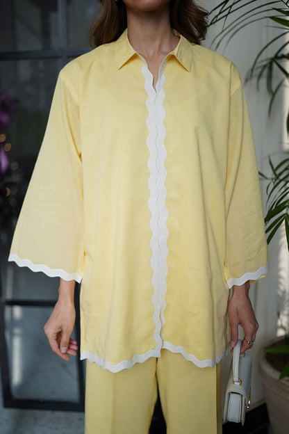 Sahar | Ready to Wear Basics | Lemon Blossom M Lime Yellow Dobby Jacquard