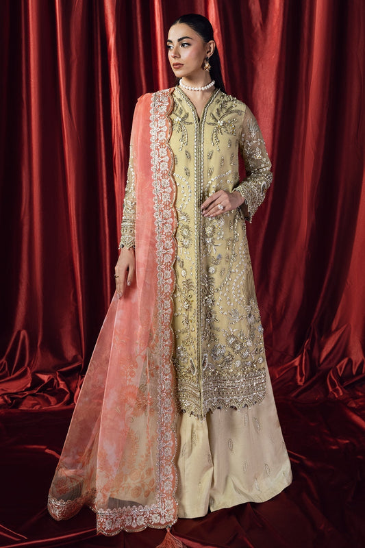 Mina Kashif | Kahani Formals | Rubab XS Pale Yellow Organza