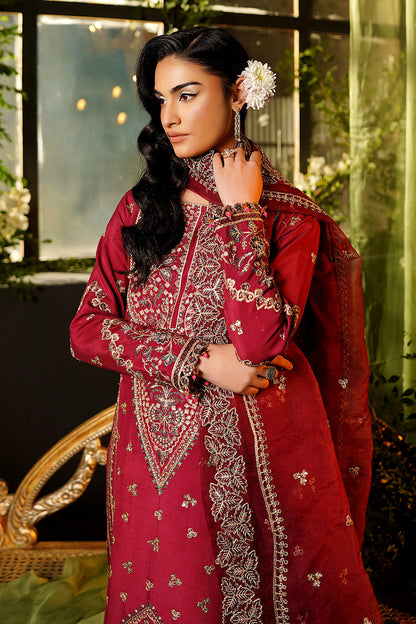Maryams | Bekhudi Formals | Hoorain-BR-06 L Haute Red Raw Silk