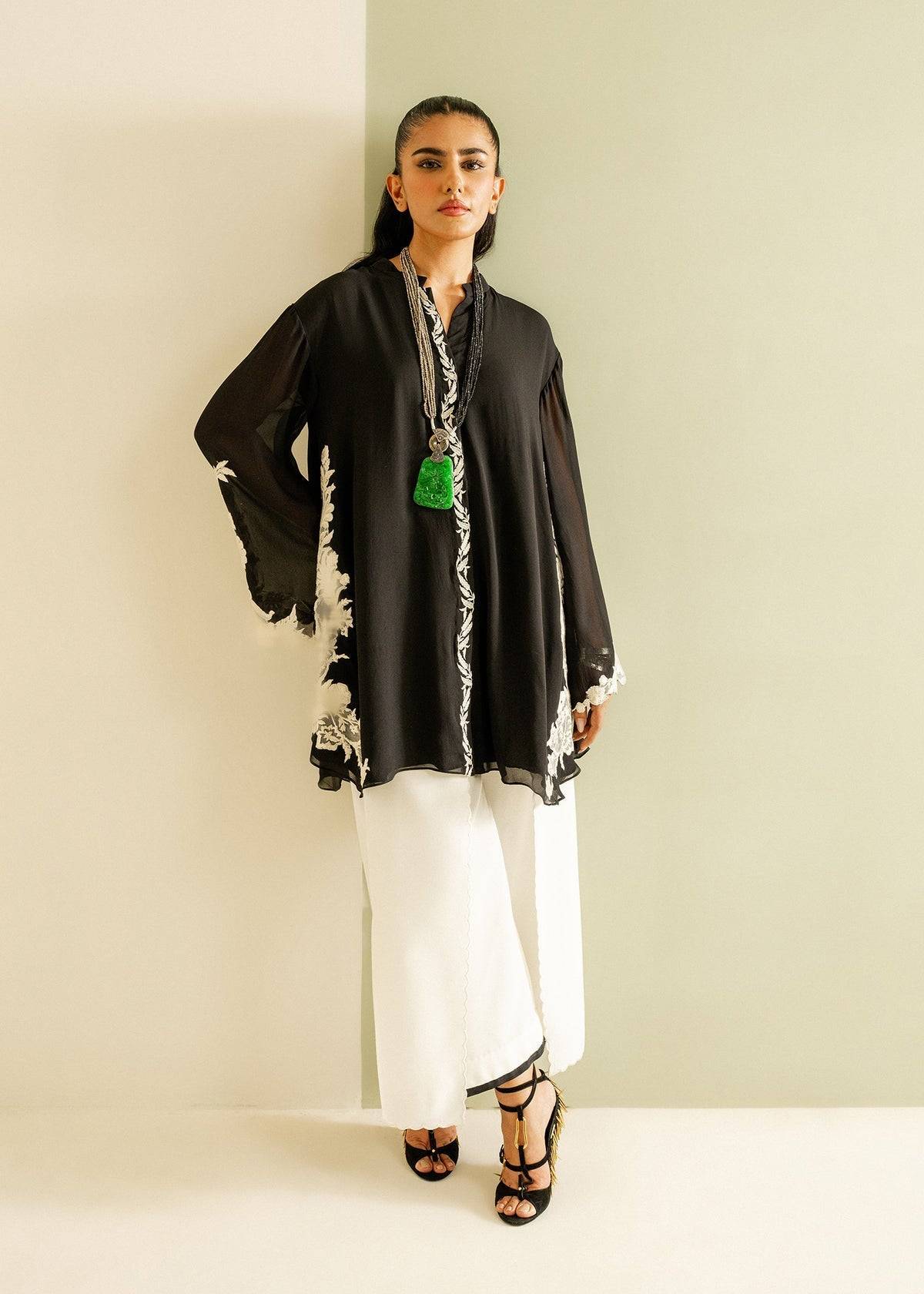 Mahgul | Ayanas Garden | Monochrome Flow - Pakistani Designer Dress - by Mahgul | Type: Ladies Clothes - 100% Original at Saira Sultan