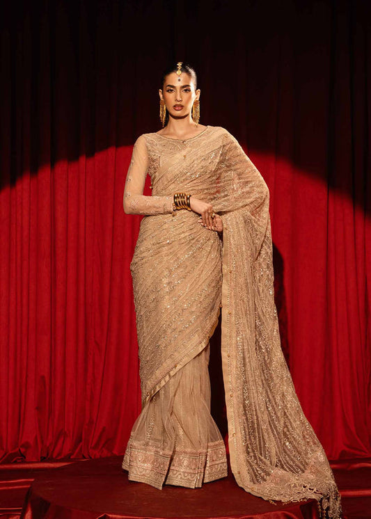 Paras by Pasha | Noor -e- Jahan Saree Collection | Zar-e-Sahar XS Ivory Net