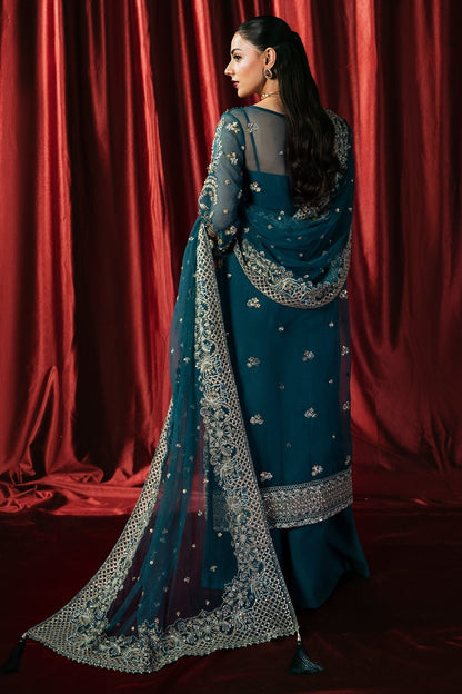 Mina Kashif | Kahani Formals | Arshia S Teal Blue Organza
