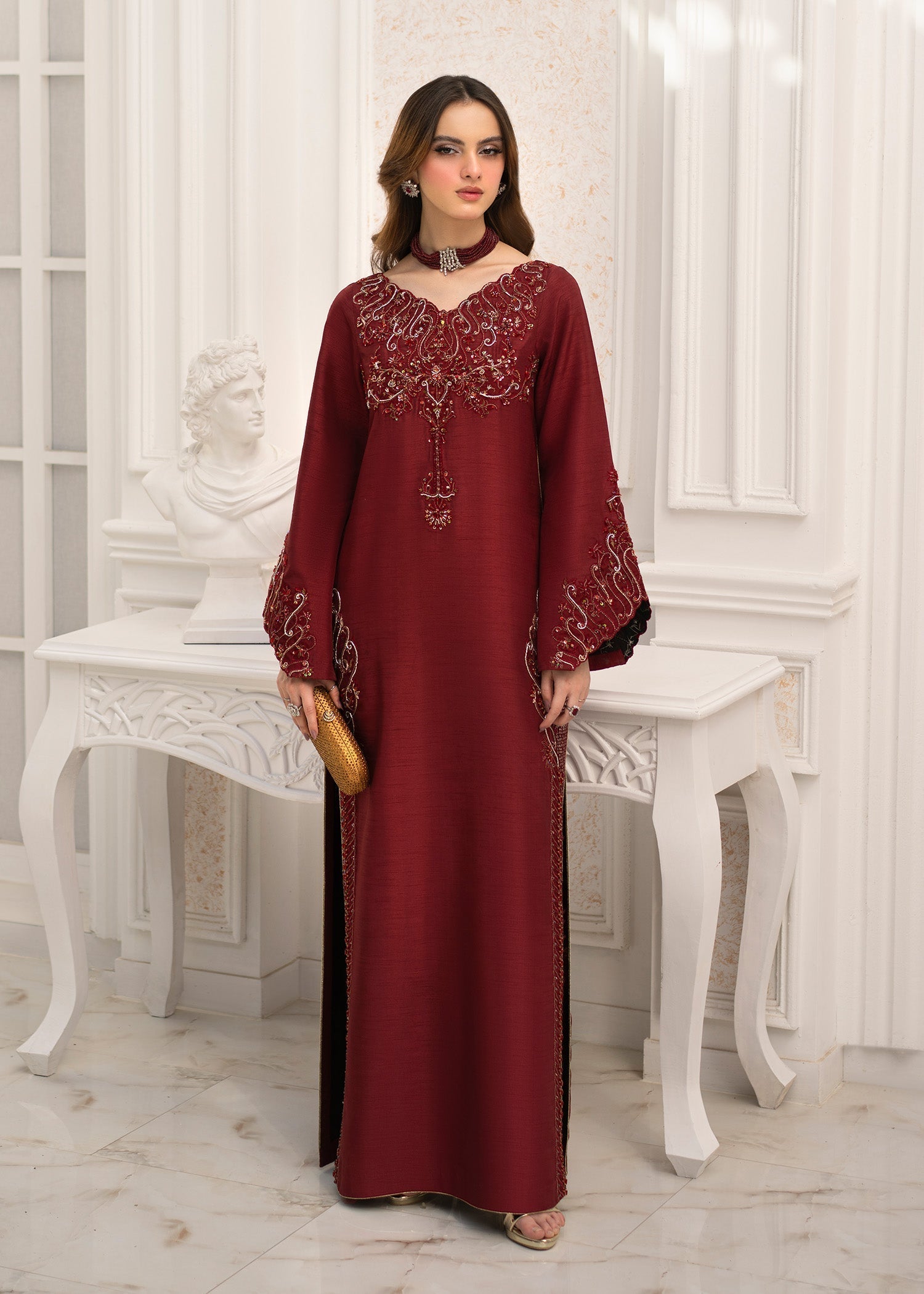 Jamnii | The Aura | Emre S Maroon Korean Silk