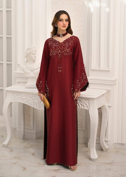 Jamnii | The Aura | Emre S Maroon Korean Silk