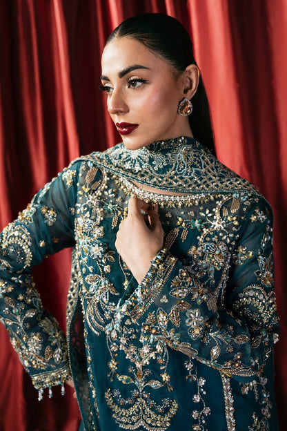 Mina Kashif | Kahani Formals | Arshia M Teal Blue Organza