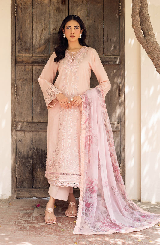 Zarif | Nura Textured Lawn 25 | VIYANA XS Pale Peach Lawn