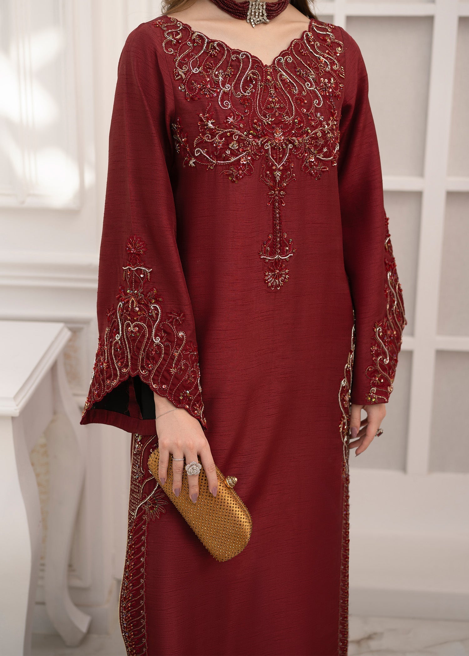 Jamnii | The Aura | Emre M Maroon Korean Silk