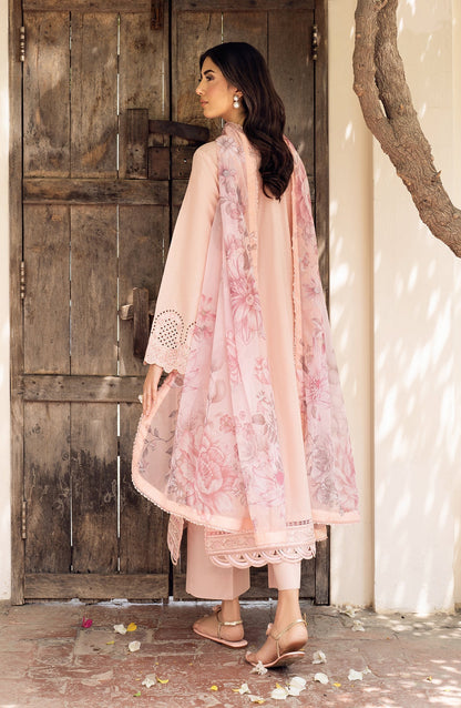Zarif | Nura Textured Lawn 25 | VIYANA S Pale Peach Lawn