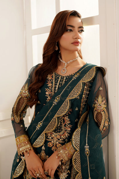 Maryams | Tabeer Luxury Collection | Nayyab L Teal Green Organza