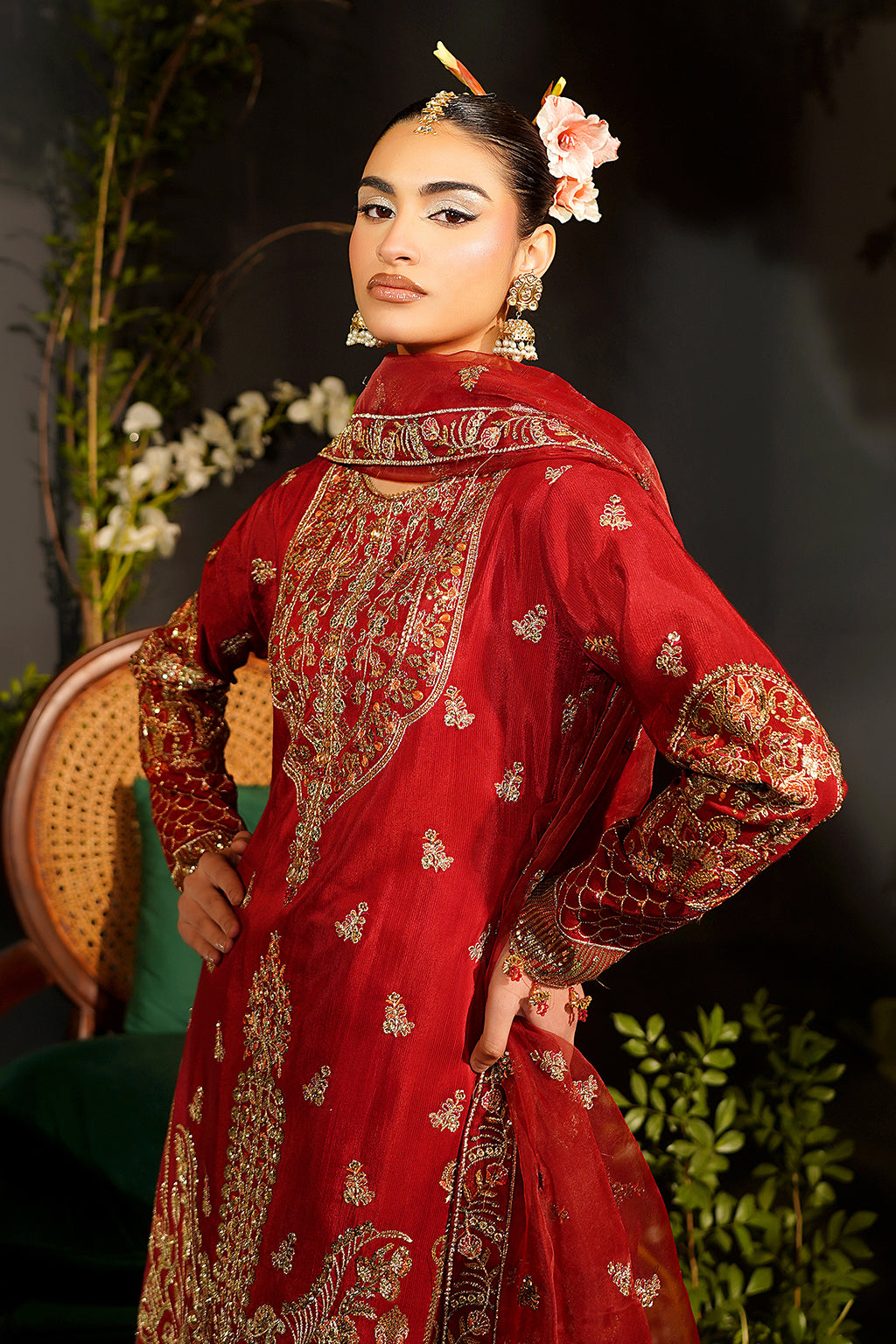 Maryams | Bekhudi Formals | Bano-BR-08 M Red Raw Silk