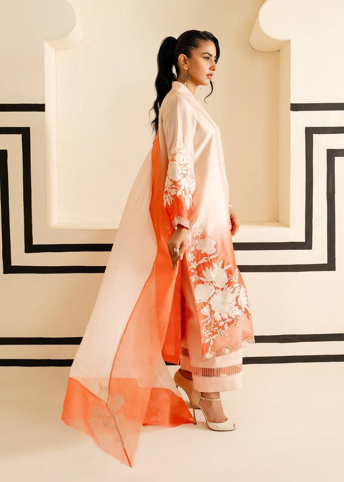 Mahgul | Nooreh Luxe | Ombré Coral - Pakistani Designer Dress - by Mahgul | Type: Ladies Clothes - 100% Original at Saira Sultan