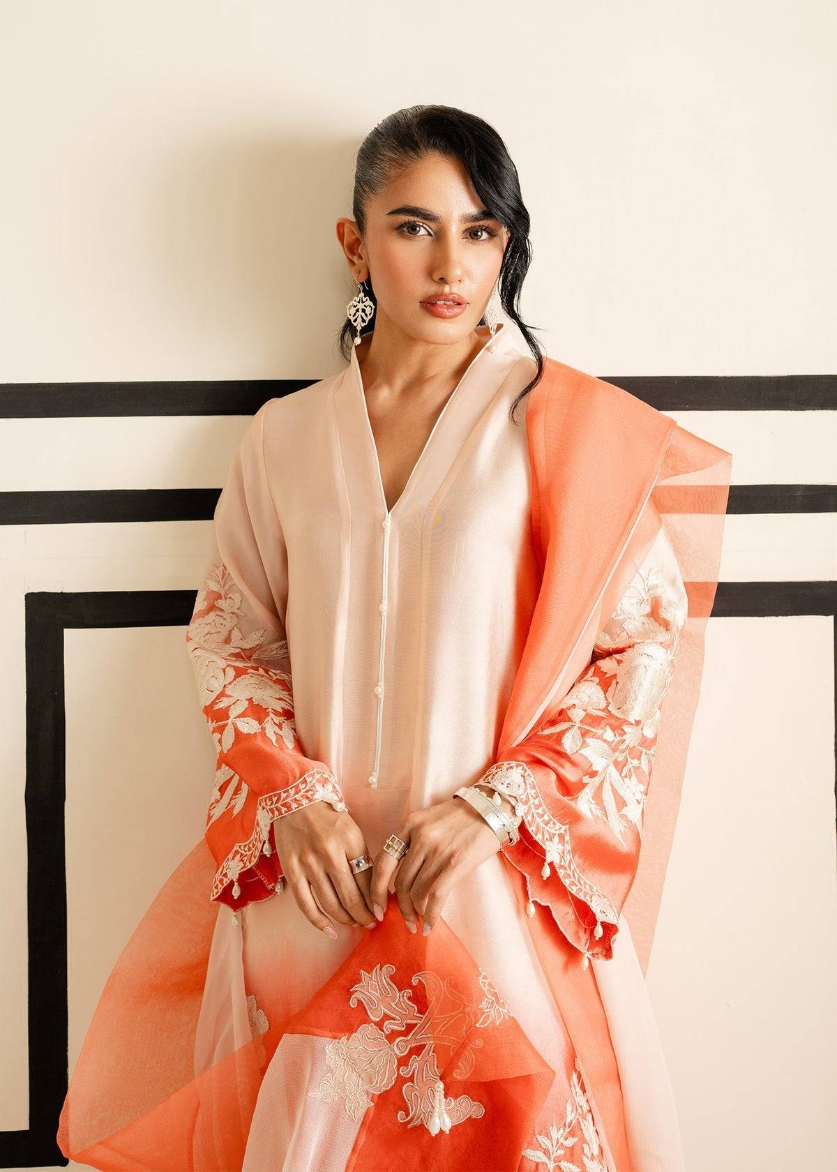 Mahgul | Nooreh Luxe | Ombré Coral - Pakistani Designer Dress - by Mahgul | Type: Ladies Clothes - 100% Original at Saira Sultan