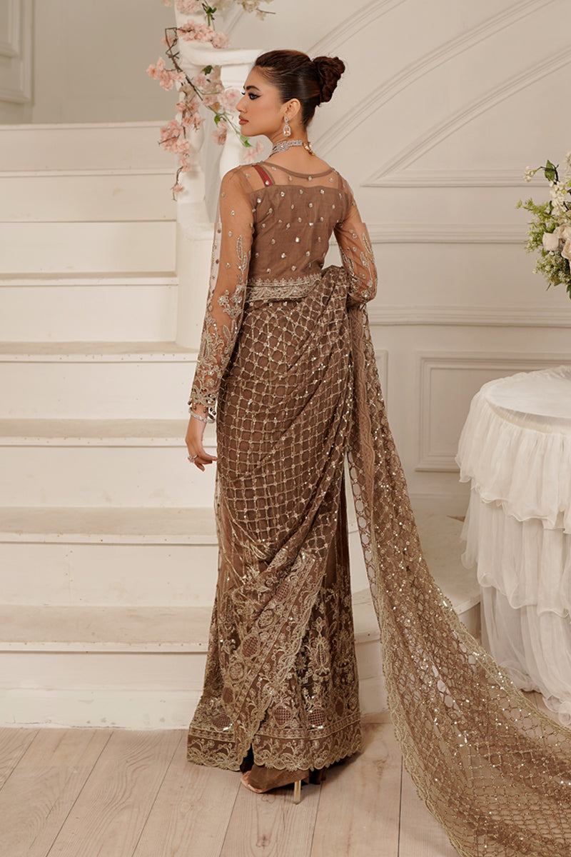 Maryams | Tabeer Luxury Collection | Miray S Coffee Saree