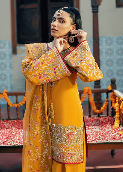 Jamnii | Noor e Nazakat | Rang-e-Mehfil XL Mustard Yellow Russian silk