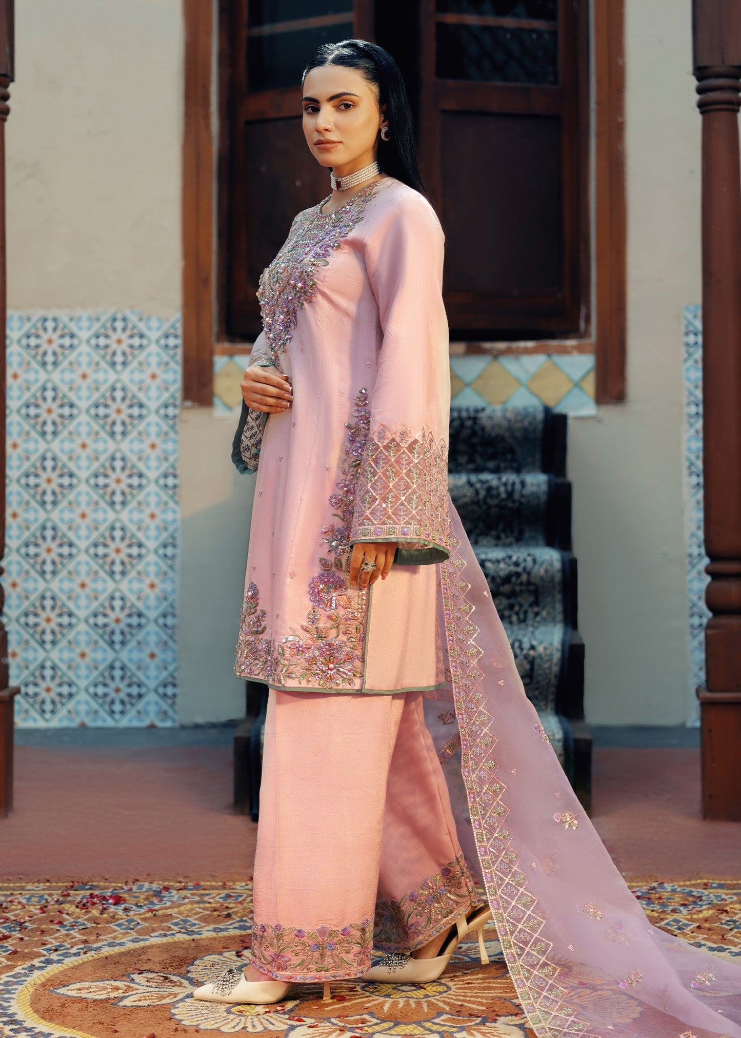 Jamnii | Noor e Nazakat | Noor-e-Khusboo L Soft Lilac Russian silk