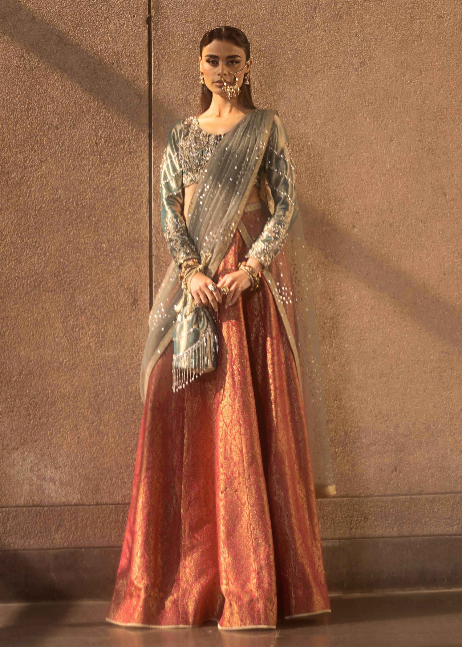 Mahum Asad | Dream a Little Dream of Me | Glitter XS Coral Gold Tissue