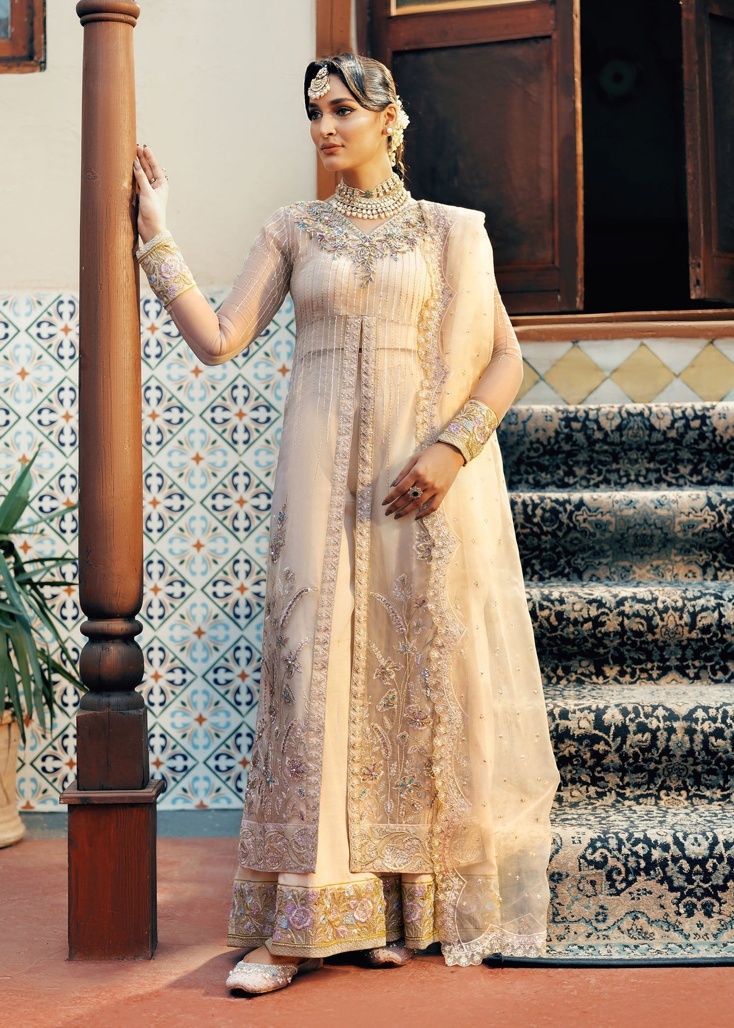 Jamnii | Noor e Nazakat | Noor-e-Subha M Ivory Organza